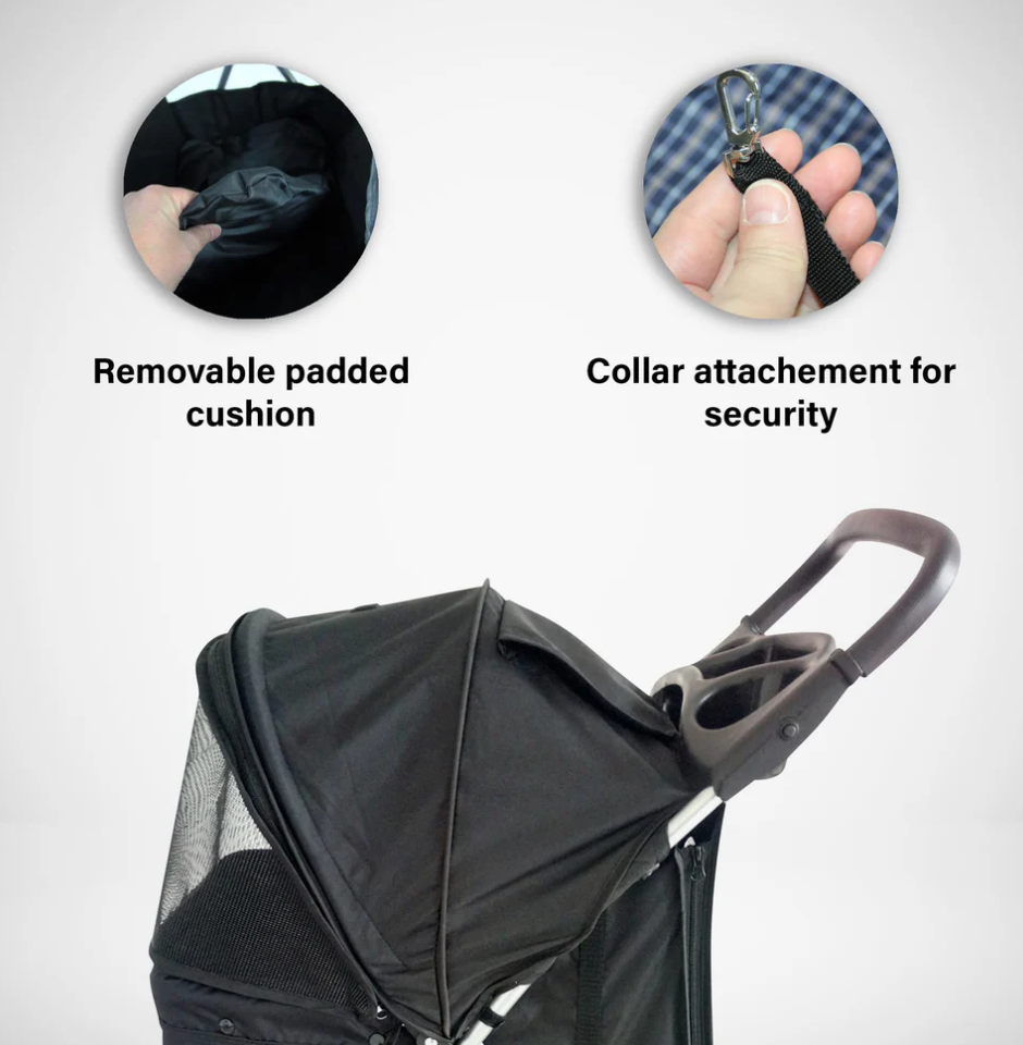 Pink Pet Stroller – Stylish & Comfortable Travel Solution for Your Pet